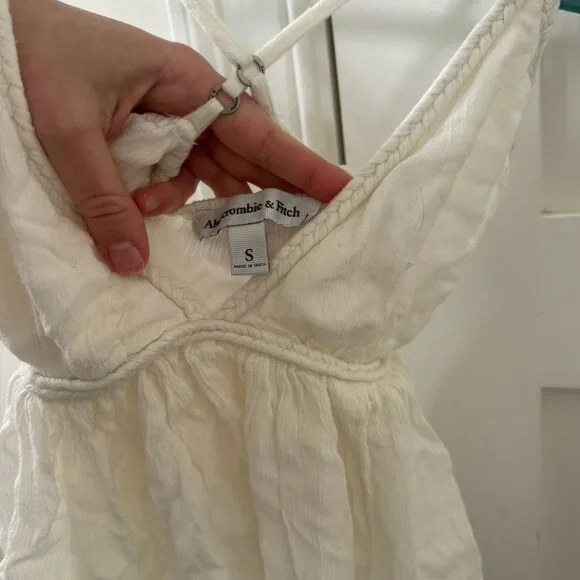 Abercrombie & Fitch White Flowy Babydoll Tank Top – S - Picture 2 of 3